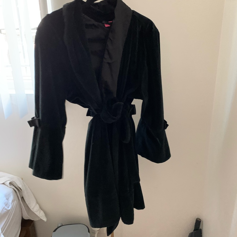 Black Plush Betsey Johnson Robe